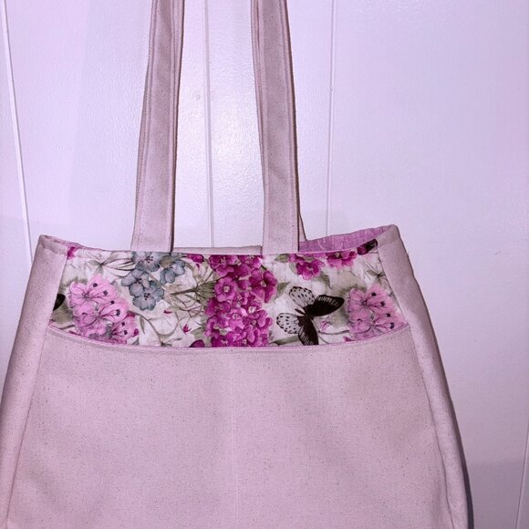Canvas Shoulder Bag, Purse, Pocketbook, Handbag, Ethel Tote Bag, Pockets - Picture 5 of 8